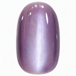 Faux ongles autocollants œil de chat violet transparent effet glace, faits main, luxe, printemps-été, papillon doré, mini fleurs, 10 pièces - Product Image 5