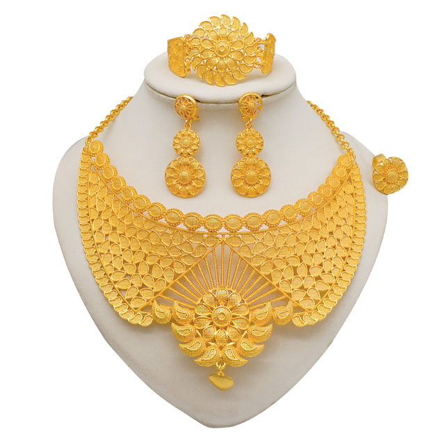 2026 wholesale 18k African Wholesale Dubai Luxury Custom Jewelry Set