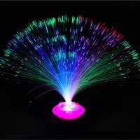 Vente flash Lampe à fibres optiques LED en forme de fleur Lumière optique colorée Veilleuse pour fournitures de fête néon