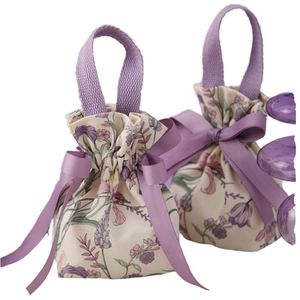 Customized Logo Recyclable <b>Flower</b> Printed Drawstring Pouch New Design Cotton Wedding Candy Canvas Sachet <b>Gift</b> <b>Bags</b> - Product Image 1