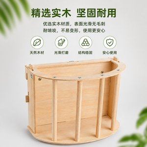 Mangeoire à foin en bois pour cochons d'Inde, suspendue, semi-circulaire, grande capacité, durable, pour usage intérieur - Product Image 3