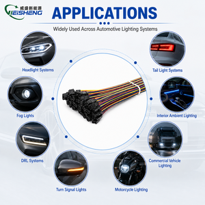 Faisceau de câbles multicolores 2-4 broches avec connecteurs automobiles noirs pour l'éclairage et les appareils - Product Image 2