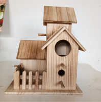 Cage à oiseaux en bois naturel faite à la main, cage de reproduction pour perroquets, nichoir pour petits animaux, mangeoire à oiseaux