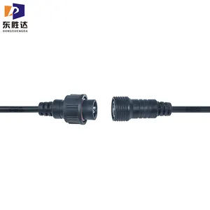 Customized Black PVC M22 Male Female Plug IP67 2 3 4 5P Waterproof Electric LED Connectors