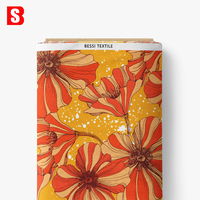 Bessi impression numérique personnalisée floraison jaune Floral 100% coton tissu tissé organique pour les robes de soirée des femmes