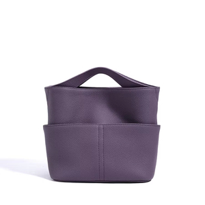 Sac à main en cuir grainé litchi de première qualité, violet chaud, design de niche haut de gamme, grande capacité, sac à bandoulière, personnalisation OEM - Product Image 1