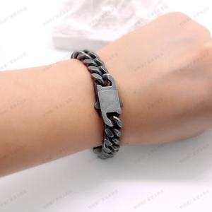 Stainless Steel Cuban Link Bracelet with Matte Vintage Finish Heavy Duty Chain Design Gothic Punk Style Jewelry <b>for</b> <b>Men</b> - Product Image 4