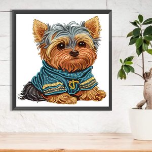 Peintures diamantées de forme irrégulière 5D, 30x30cm, sans cadre, <span class=keywords><strong>motif</strong></span> de chien en peluche, décoration murale moderne, 1 pièce - Product Image 4