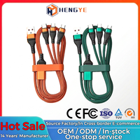 1.2m 100w 20v 6a örgülü esnek tip-c a tipi 4-in-1 usb hızlı şarj çok naylon telefon veri kabloları