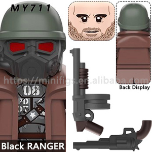 Moc सैन्य विकिरण बख्तरबंद सैनिक मिनी एक्शन आंकड़े गैस मास्क हेलमेट बंदूक के हथियार बाहर ईंट खिलौने - Product Image 6