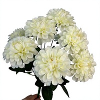 Bouquet de fleurs artificielles Dahlia, 9 têtes, fausses fleurs pour mariage, événement, décoration florale pour la maison