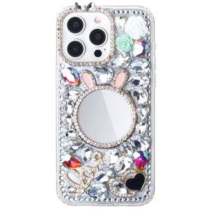 Wholesale Luxury Diamond Pearl Glitter Mirror Bling TPU+PC Mobile Phone Case Magnetic Ring Holder Shockproof Multi Colors for - Product Image 3