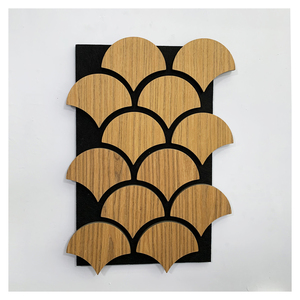 Pannelli Acustici Moderni HAORAN in Poliestere Eco-Friendly con Finitura in Legno Impiallacciato, Pannelli Fonoassorbenti per Scuole e Case - Product Image 2