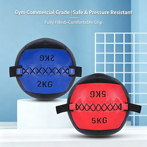 Medicine Ball 5 Kg PU Material <b>Strength</b> <b>Training</b> Durability Black Red Blue Color - Product Image 6