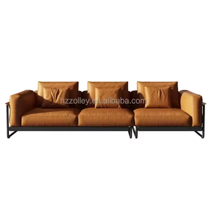 <strong>Italy</strong> Style 100% Genuine Brown <strong>Leather</strong> Three Seat Sofa Set for Living Room Genuine <strong>Leather</strong> Chairs - Product Image 4