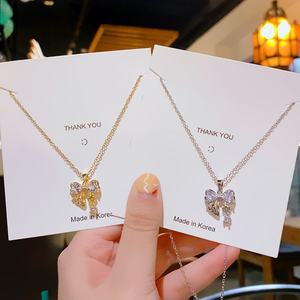 Collar de tenis de acero inoxidable al por mayor con colgante de circonita cúbica, gargantilla solitaria con diseño de flor, joyería de moda para mujer - Product Image 1