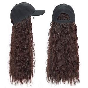 ANSONYE lungo berretto da Baseball da donna parrucca Ombre <span class=keywords><strong>capelli</strong></span> lunghi <span class=keywords><strong>ricci</strong></span> sintetici arcobaleno lunghi <span class=keywords><strong>capelli</strong></span> <span class=keywords><strong>ricci</strong></span> con effetto Ombre - Product Image 4