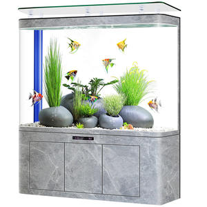 Acuario Rectangular de Vidrio de Alta Definición con Luces LED, Filtración Inferior Circulante, Drenaje con un Clic, para Uso en Sala de Estar - Product Image 5