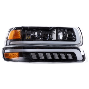 Para 99-02 Chevy Silverado 1500 2500 HD 3500 LED DRL faro + parachoques señal Lampg reemplazo fuente faro montaje - Product Image 2