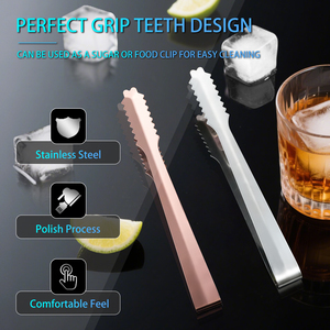 Hot Sales Rose Gold <strong>Mini</strong> Serving <strong>Tongs</strong> Stainless Steel Sugar <strong>Tongs</strong> 7 Inch Ice <strong>Tongs</strong> for Coffee Bar Tea Party and Ice Bucket - Product Image 5