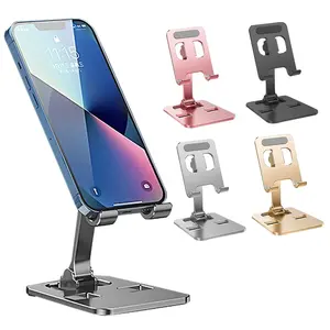 2024 Opvouwbare Aluminium Desktop Mobiele Telefoon Stand Tablet Bureauhouder Duurzame Telefoon Luie Standaard Voor Ipad Smartphone Mount