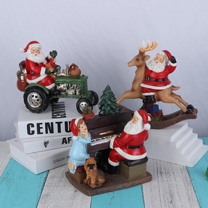 Resina artigianato giocattoli decorazione per feste natale babbo natale ornamenti bambola artigianato babbo natale giocattolo da tavola decorazione natalizia - Product Image 3