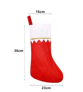 Cheap Eco-Friendly Soft Red Polyester Non-woven <strong>Christmas</strong> <strong>Stockings</strong> <strong>Wholesale</strong> with Custom Logo &amp; Print Home Decoration Gifts - Product Image 3