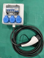 Nouveau câble de décharge V2L de type 2 6KW 32A avec boîte de distribution d'énergie portable, protection contre les fuites MCB RCD