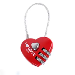 Büyüleyici kırmızı kalp asma kilit Mini su geçirmez kalp asma kilit kalp küçük asma kilit