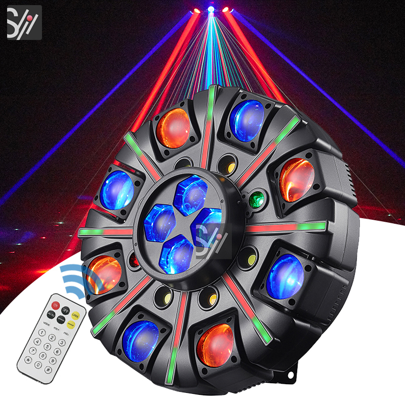 Eight-Armed Beam 4IN1 LED Effect Light RGBW DMX512 Disco DJ Light Control Laser Effect NightClub Party Stage Bar