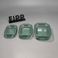 Nouveaux contenants en verre pour la préparation des repas avec couvercle en plastique, compatibles micro-ondes, préservation de la fraîcheur, options de couleurs personnalisées, stockage hermétique
