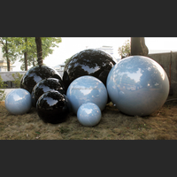 Boule miroir gonflable géante noire, grosses boules brillantes, sphères métalliques chromées réfléchissantes, ballons pour décorations de fêtes de mariage