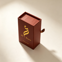Boîte cadeau rigide personnalisée en gros avec logo estampé or pour flacon d'huile de parfum Oud Arabe, emballage pour huile essentielle Attar