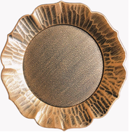 Plaque de présentation décorative or rose argenté pour la décoration de table de mariage et de fête, plaque de présentation de luxe en métal en vrac vente en gros