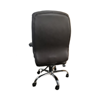 Chaise de bureau de direction inclinable en cuir véritable, design moderne de luxe, avec base pivotante en acier et dossier fixe en forme de flèche, hauteur réglable