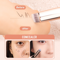 Pinceau à lèvres en silicone 2-en-1 avec logo personnalisé, applicateur double embout pour rouge à lèvres, correcteur et gloss
