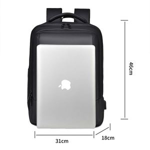 Sac à dos d'affaires pour homme à grande capacité avec logo personnalisé, imperméable, pour ordinateur portable de 17,3 pouces, sac de voyage haut de gamme en Oxford - Product Image 5