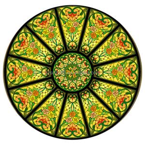 Cúpula de Iluminación para Hotel, Estilo Europeo, con Bloques de Vidrio con Diseño de Rosas, Personalizada de Fábrica, Tipo Tiffany Skyline - Product Image 6