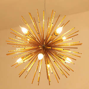 nordic creative romantic Restaurant Kitchen led Hanging Lamp <b>Dandelion</b> firework gold Chandeliers for dining room - Product Image 5