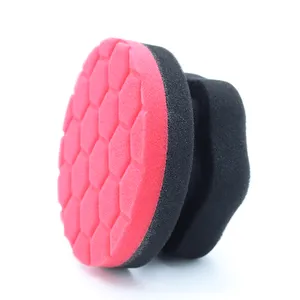 Best Selling Custom Wholesale Foam Wax Pad High-end Quality Polyester Hexagon Grip Car Applicator Tyre Waxing Sponge Pads
