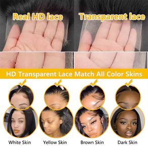 Perruques Vietnamiennes Brutes en Cheveux Humains Naturels 13x6 13x4 Lace Front Wigs Sans Colle HD Full Transparent Lace Front pour Femmes Noires - Product Image 5