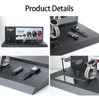 Support d'affichage de montres en acrylique avec éclairage LED rétroéclairé, affiche remplaçable, logo personnalisé, présentoir en acrylique pour exposition