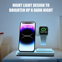 Chargeur sans fil pliable 3 en 1 15W PD, station de charge rapide pliable avec support pour téléphone, montre et écouteurs