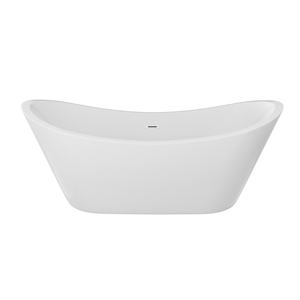 קבוצת sarlai 67 אינץ 'אקרילי מתנפח אמבטיה לבן זוהר מרכז צורה מלבן ניקז 60gal + קיבולת - Product Image 5