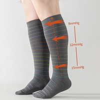 Chaussettes de compression hautes pour mollets larges, super élastiques, rayées, grandes tailles, respirantes, sur mesure pour hommes et femmes