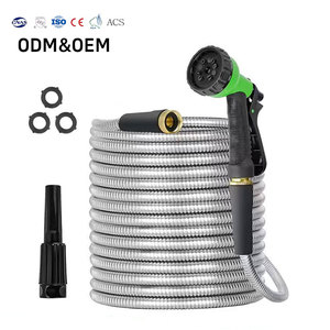 Manguera de Jardín de Acero Inoxidable de Alta Calidad Personalizada, Antiabrasión, Duradera, Flexible, de 1/2 Pulgada de Diámetro, con Enrollador - Product Image 1