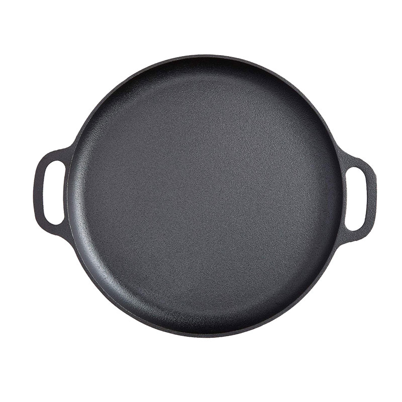 Заводская цена, чугунная предварительно приправленная круглая сковорода для пиццы