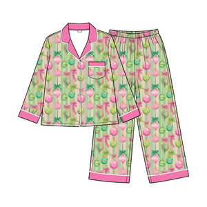 Conjunto de Pijama Navideño Personalizado para Mujer, 2 Piezas, Estampado Navideño, Camiseta de Manga Larga con Botones, Pantalones, Ropa de Dormir Cómoda, Atuendos para Estar en Casa - Product Image 4