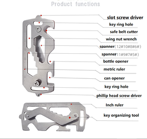 Mát người đàn ông tiện ích biểu tượng tùy chỉnh thép không gỉ pratcal khẩn cấp bánh Wrench sửa chữa Multitool thẻ với chủ chốt - Product Image 5