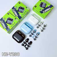 Écouteurs sans fil TWS 2-en-1 NE-Y238 à clipser semi intra-auriculaires pour le sommeil, 3 styles, stéréo, faible consommation, appels clairs, vente en gros